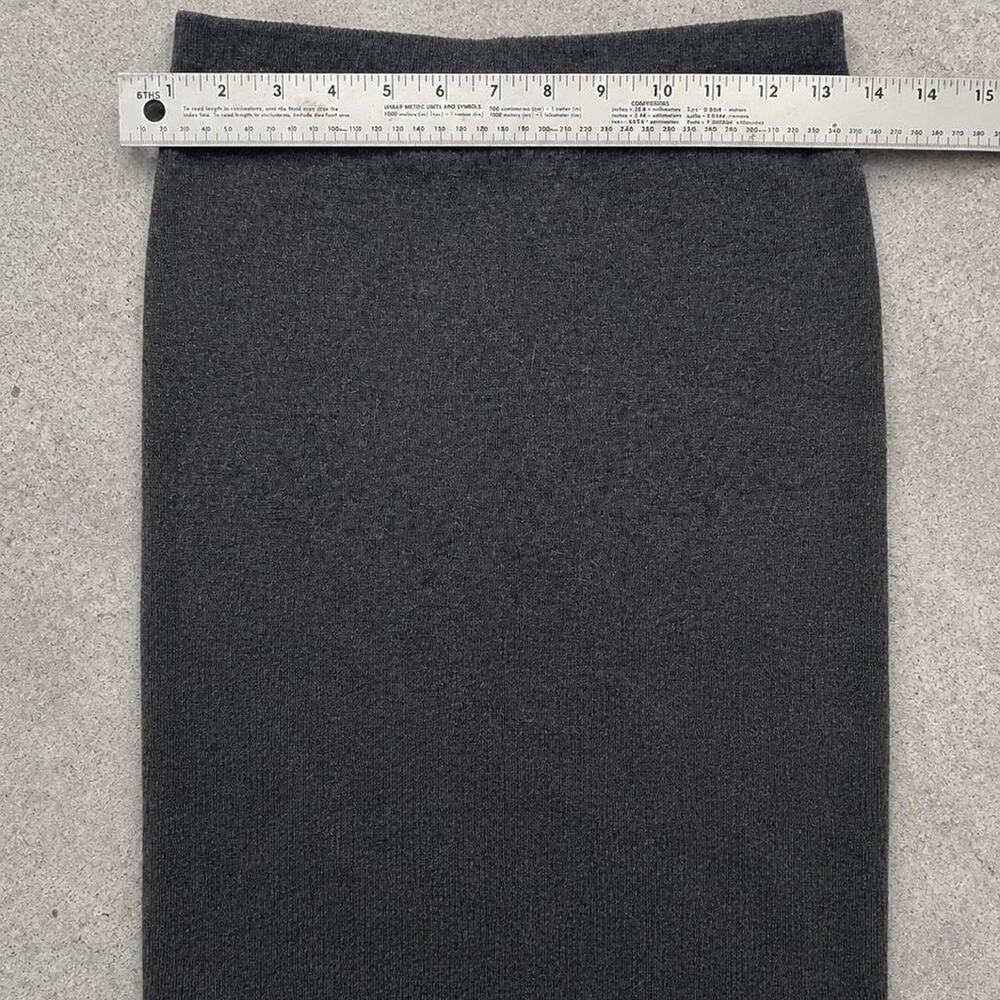 Eileen Fisher 100% Wool Charcoal Gray Knit Midi Skirt Minimalist Size M - Picture 4 of 4
